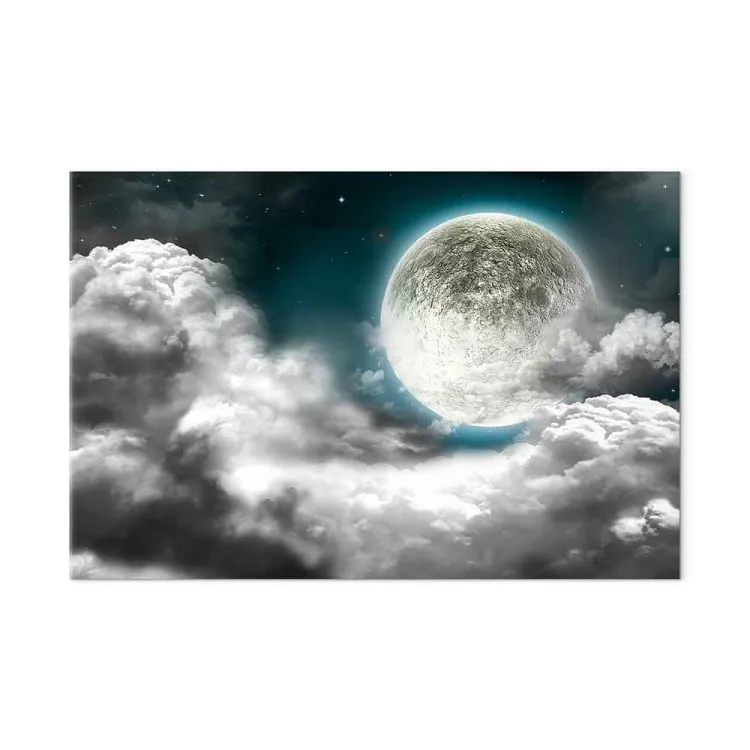 Globo d'argento (1 pezzo) - nuvole dense e cielo con Luna piena