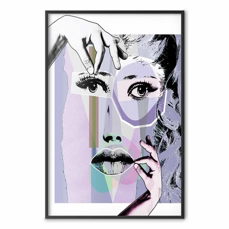 Chirurgia plastica - astrazione con volto di donna in stile pop art