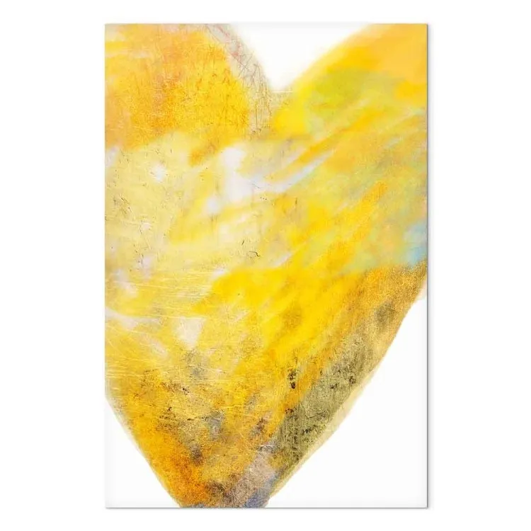 Dipinto con il cuore (1-pezzo) - arte dell'amore nella tonalità gialla