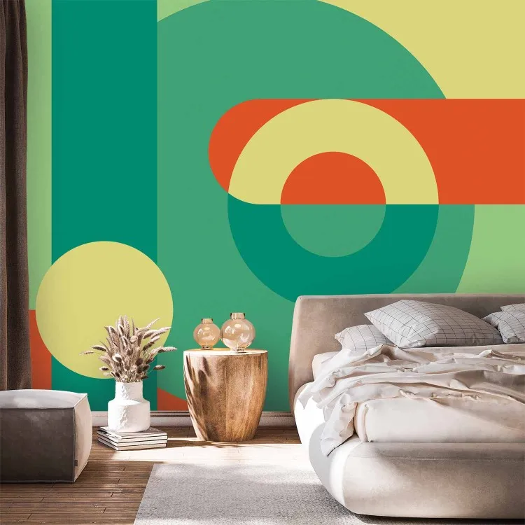 Figure geometriche moderne nel verde