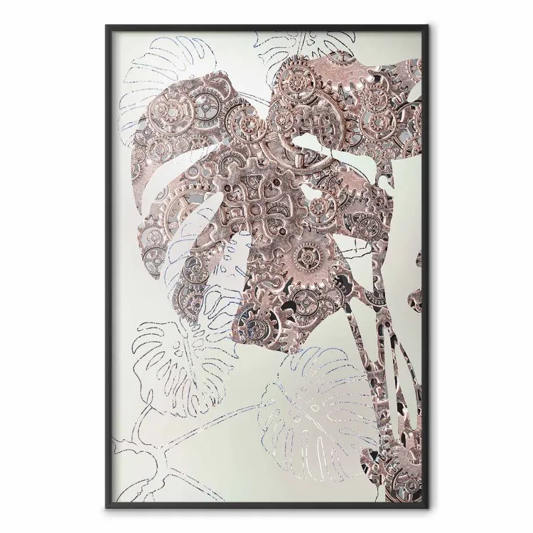 Meccanismo naturale - astrazione con foglie di monstera