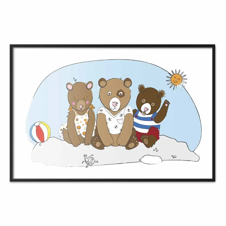 Orsi spiaggia - animali sulla sabbia in giornata soleggiata