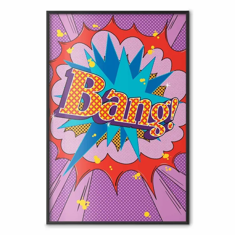 Bang! - scritta colorata in inglese in stile astratto pop art