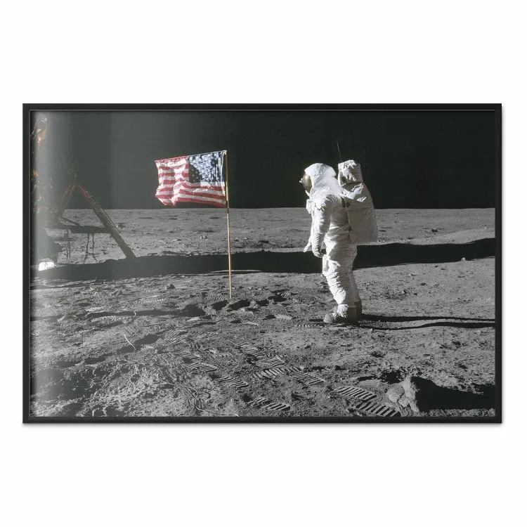 Sempre primi - uomo sulla Luna con bandiera