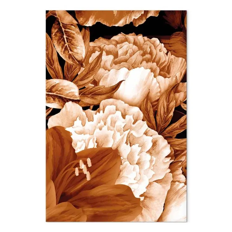 Bouquet di giglio e peonie in seppia - foto con fiori in colore seppia