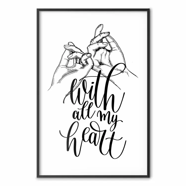 Con tutto il mio cuore - mani che si tengono e scritte in inglese