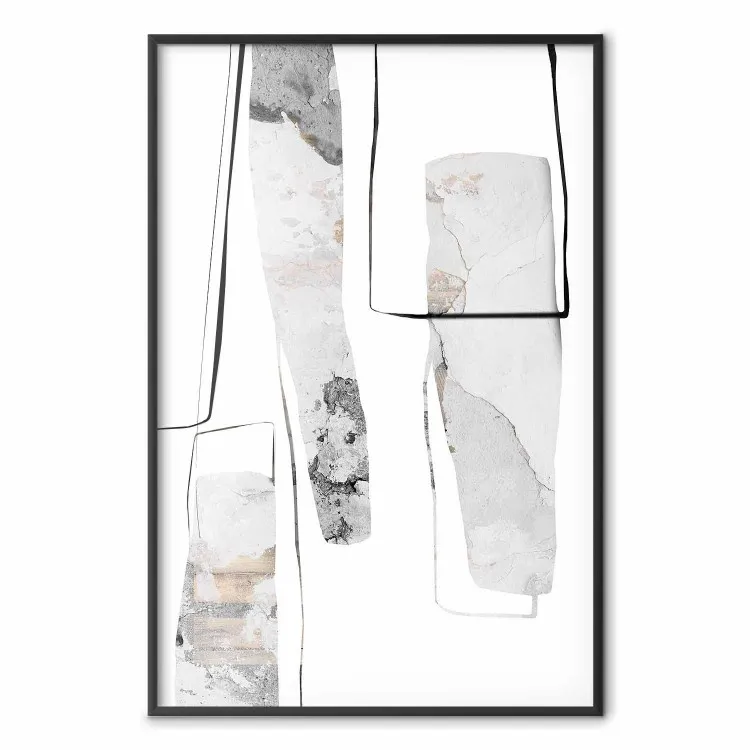 Riforma dei grigi - line art e figure astratte con texture in pietra