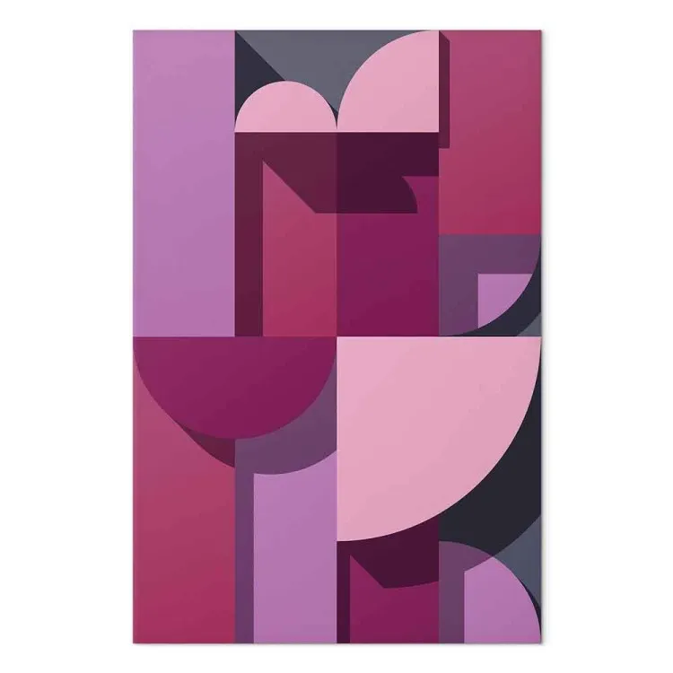 Figure geometriche rosa - astrazione su uno sfondo grigio