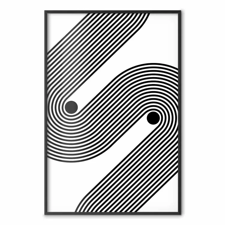 Simfonia monocromatica - linee astratte nere che creano onde