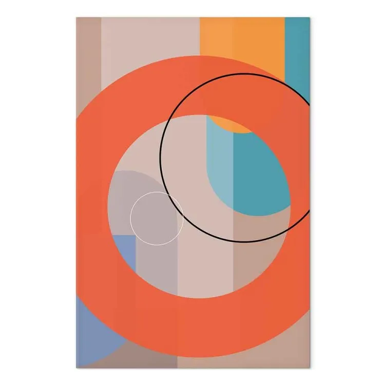 Ruote e semicerchi - diverse figure geometriche su uno sfondo beige