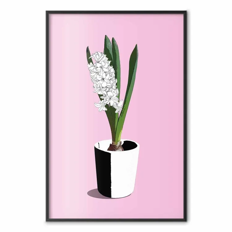 Delicatezza floreale - pianta in vaso su sfondo pastello rosa