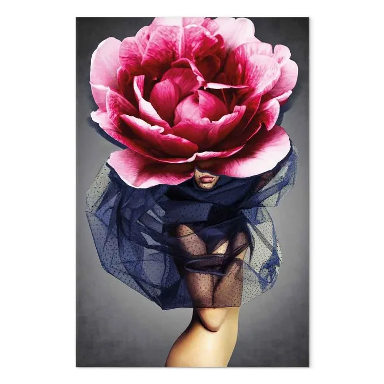Donna fiore (1-pezzo) verticale - astrazione eclettica con peonia