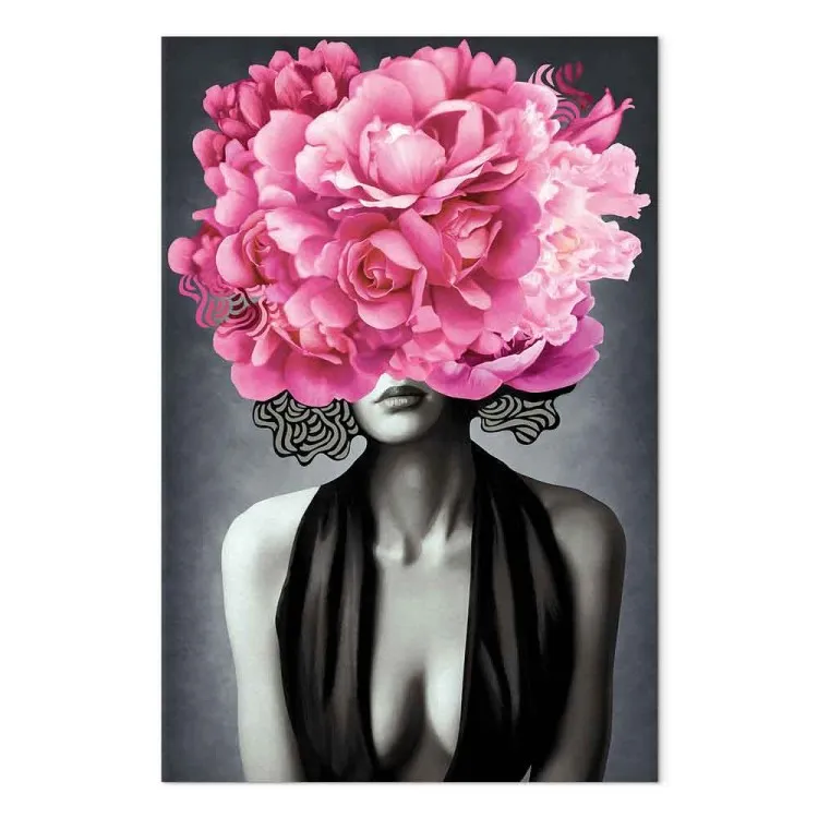 Donna Noir (1-pezzo) verticale - ritratto di donna con motivi vegetali