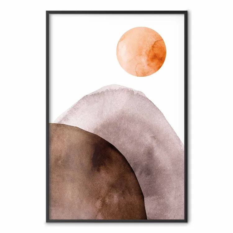 Luna e montagne - astratta composizione luna e montagne