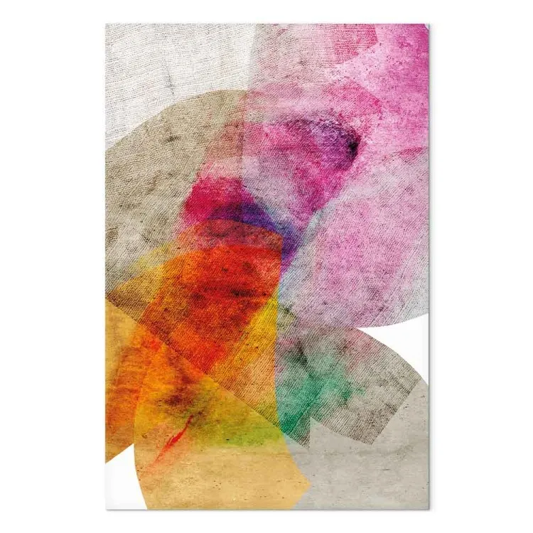 Caleidoscopio (1-pezzo) verticale - astrazione colorata su sfondo beige