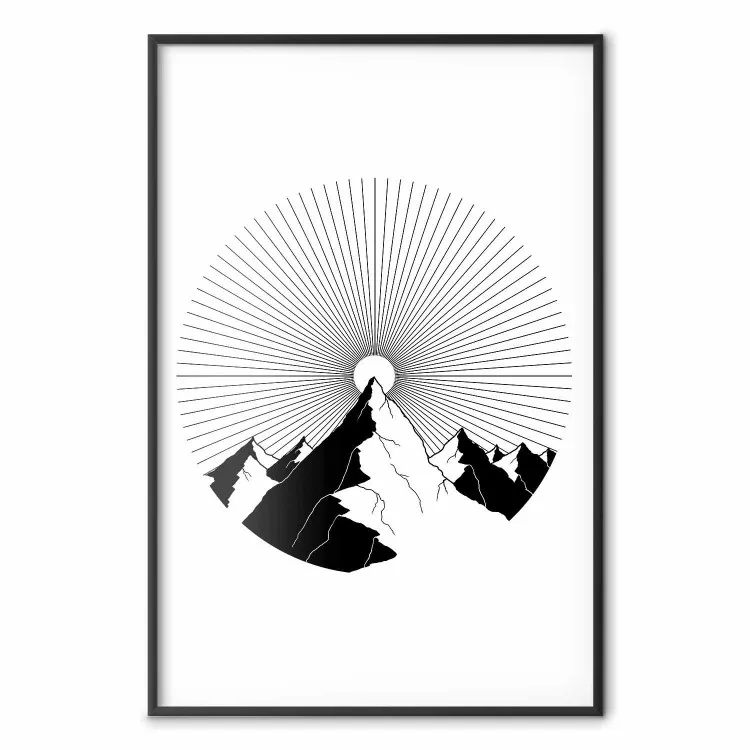 Cima della montagna - paesaggio montano su bianco