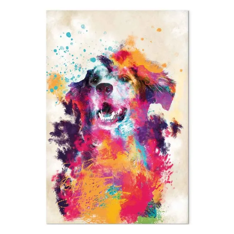Cane acquerellato - cane colorato futuristico