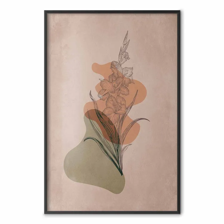 Spada - calda astrazione con fiore e forme arrotondate in stile boho