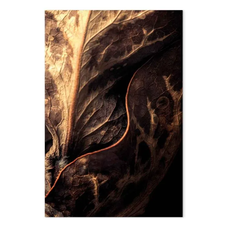 Sentieri Intricati (1 pannello) - foglie dorate