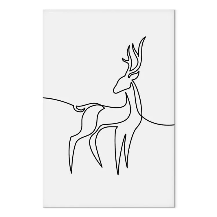 Cervo - Astrazione in bianco e nero in stile line art