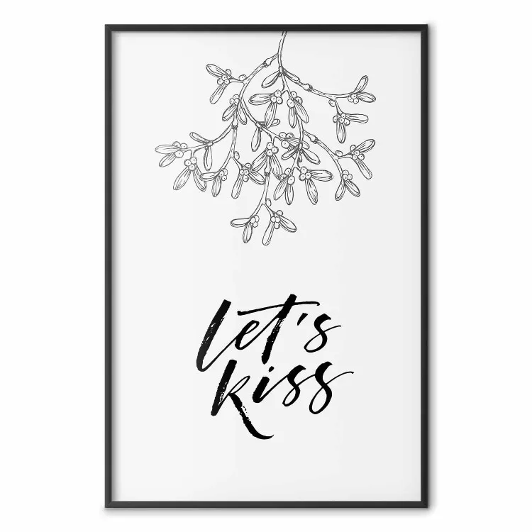 Let's kiss - motivo floreale e scritte in inglese