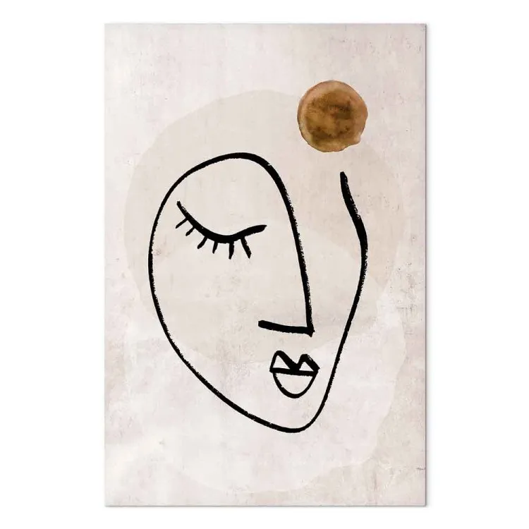 Pensiero romantico (1 pannello) - lineart volto boho