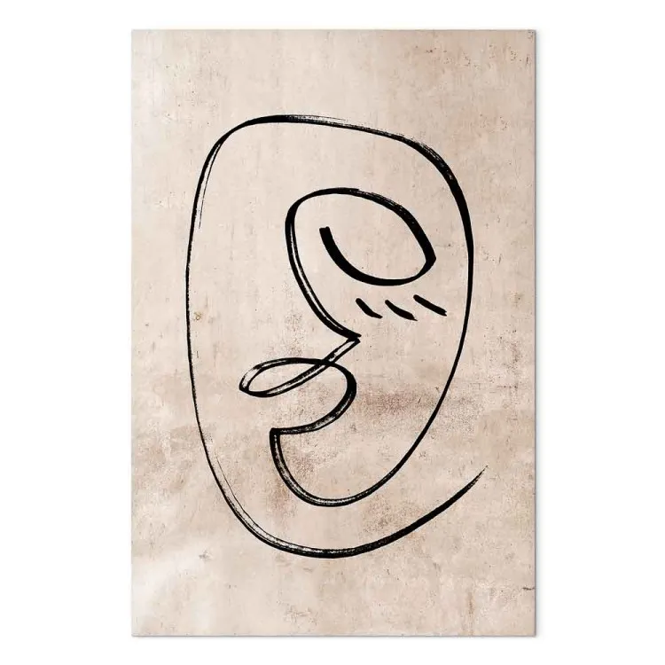 Sorriso sognante (1 pezzo) verticale - lineart astratto in stile boho