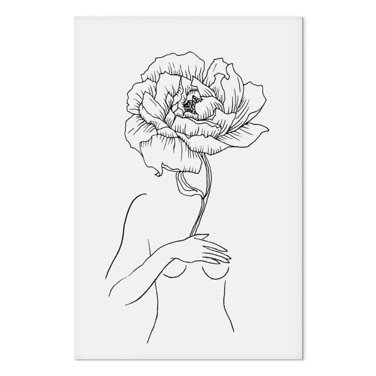 Fioritura sensuale (1 pezzo) verticale - lineart astratto di una donna