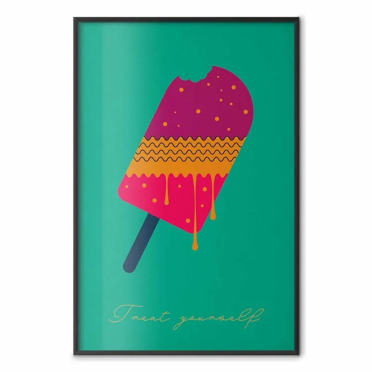 Coccolati - gelato colorato su stecco su sfondo turchese uniforme