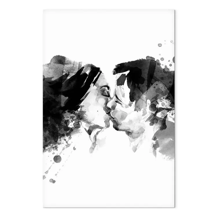 Bacio della coppia - Grafica in bianco e nero con due baci