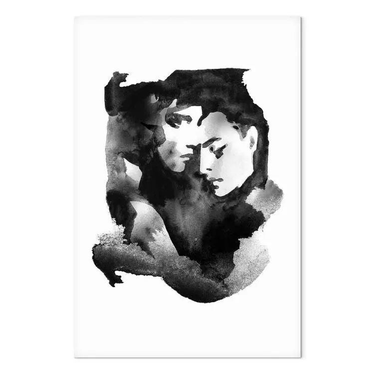 Abbracci d'amore - grafica ad acquerello con due persone