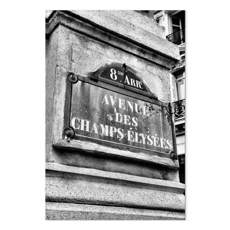 Grafica in bianco e nero con il famoso Champs-Elysees