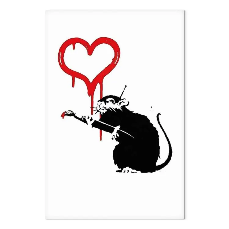 Amore Rat (1-pezzo) - street art ratto cuori
