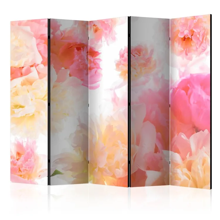 Peonie pastello II (5 parti) - composizione con un mazzo di fiori
