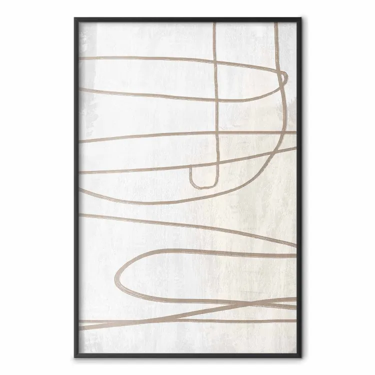 Traccia di pennello - modello linee marroni curve, stile astratto