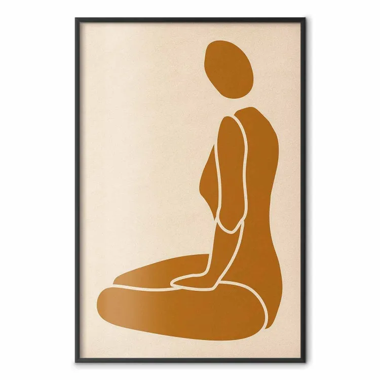 Ritaglio femminile - silhouette gialla astratta su sfondo chiaro