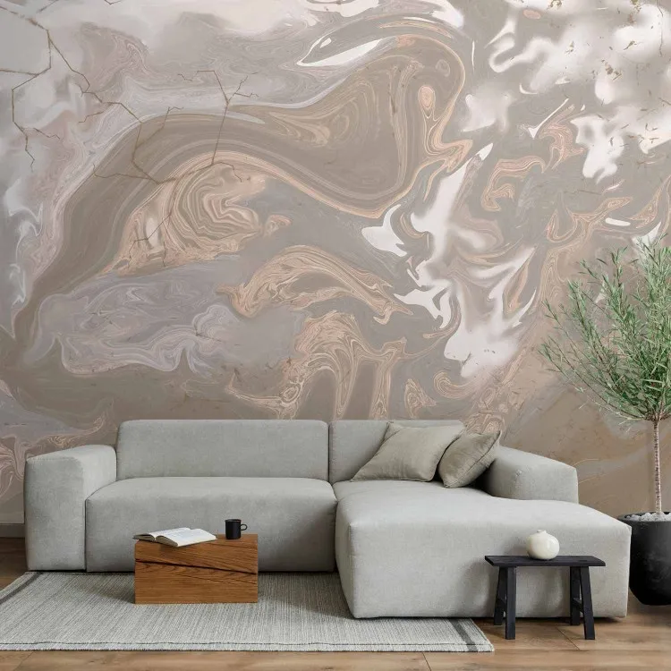 Struttura riversa - elegante disegno in marmo beige con crepe