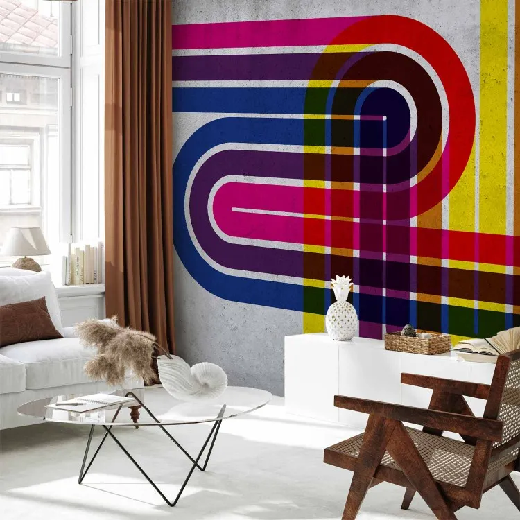 Strade colorate - Astrazione geometrica con cinghie avvolte