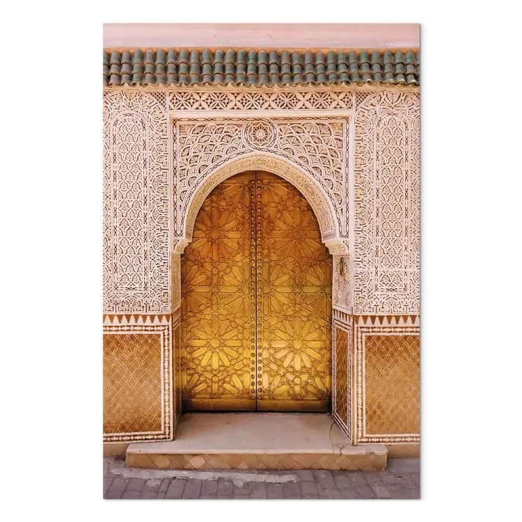 Arabesco dorato (1 pezzo) verticale - ornamenti dorati sul muro