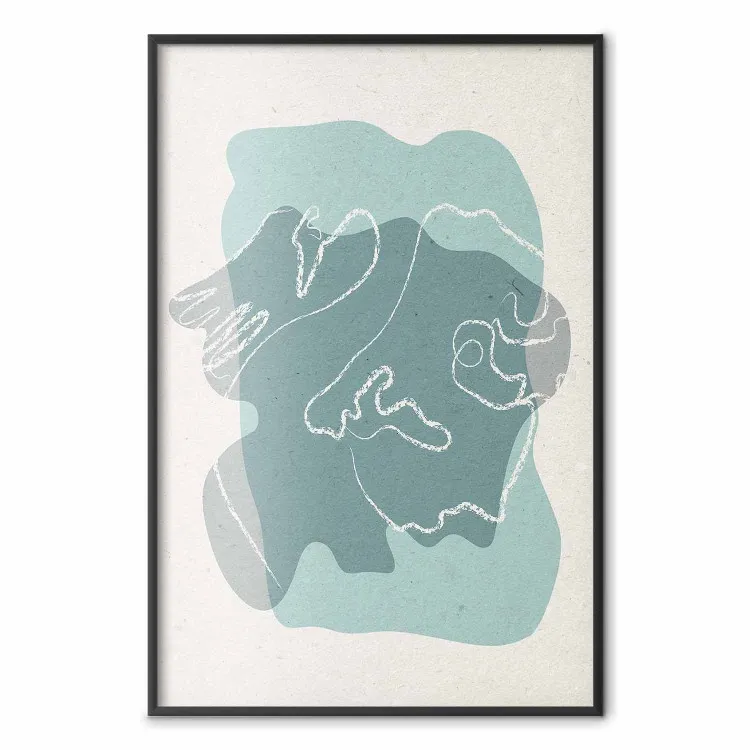 Ospite primaverile - line art su sfondo blu in tema astratto