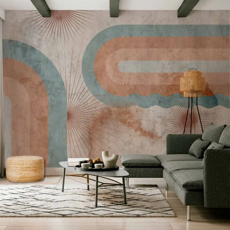 Astrazione geometrica con texture - Tre soli con disegni retrò