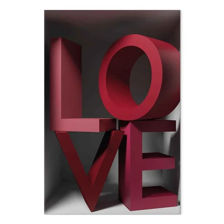 Amore nei rossi (1 pezzo) verticale - scritta in 3D in inglese