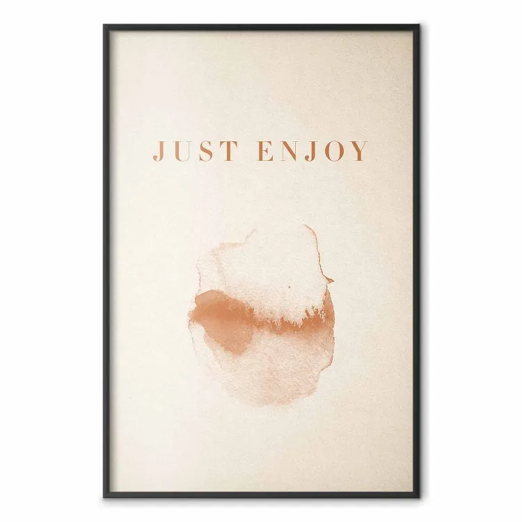 Just Enjoy - scritte inglesi e motivo ad acquerello su sfondo beige