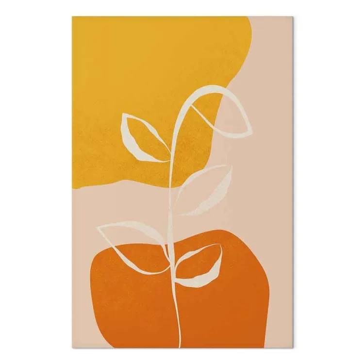 Ramoscello bianco - motivo botanico astratto in colori pastello