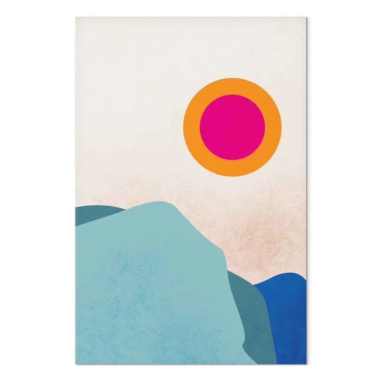 Fiordo di ghiaccio - Paesaggio scandinavo astratto con il sole