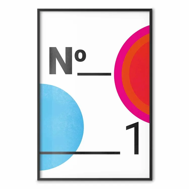 Numero 1 - numeri neri e figure geometriche colorate su sfondo bianco