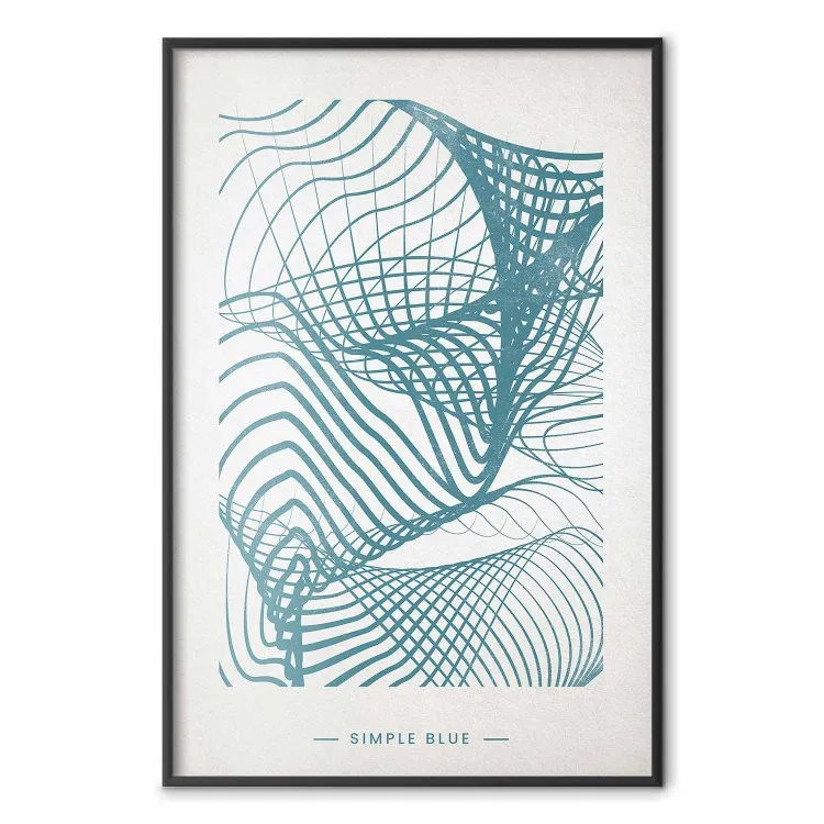 Solo blu - onde geometriche astratte e scritte in inglese