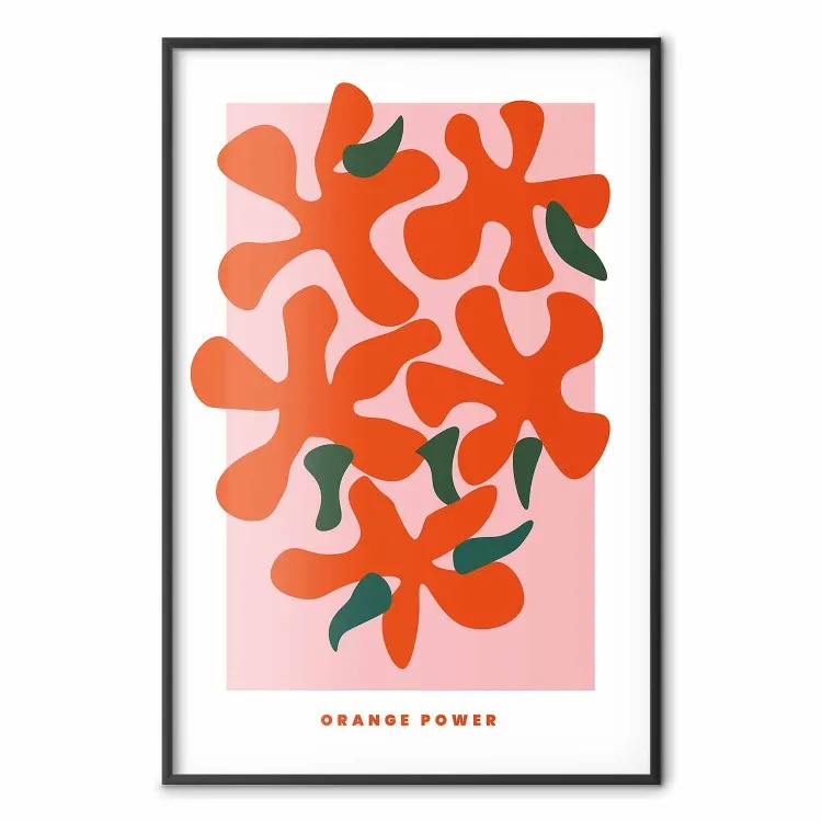 Bouquet arancione - fiori colorati astratti e scritte in inglese