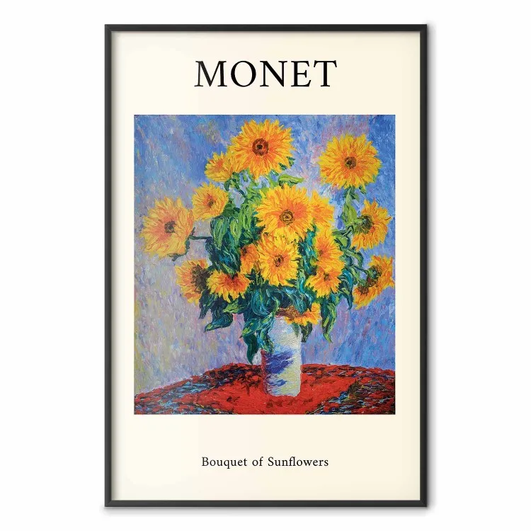 Girasoli decorativi - bouquet di fiori gialli in un vaso e scritte