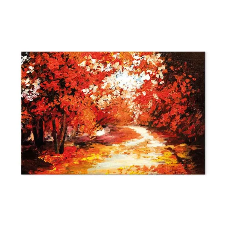 Strada autunnale tra alberi - Paesaggio impressionistico